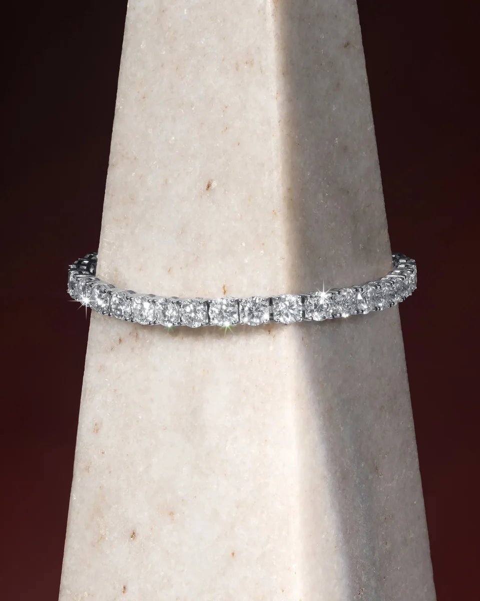 Bracelet tennis moissanite 5 mm, finition argent, vue 4