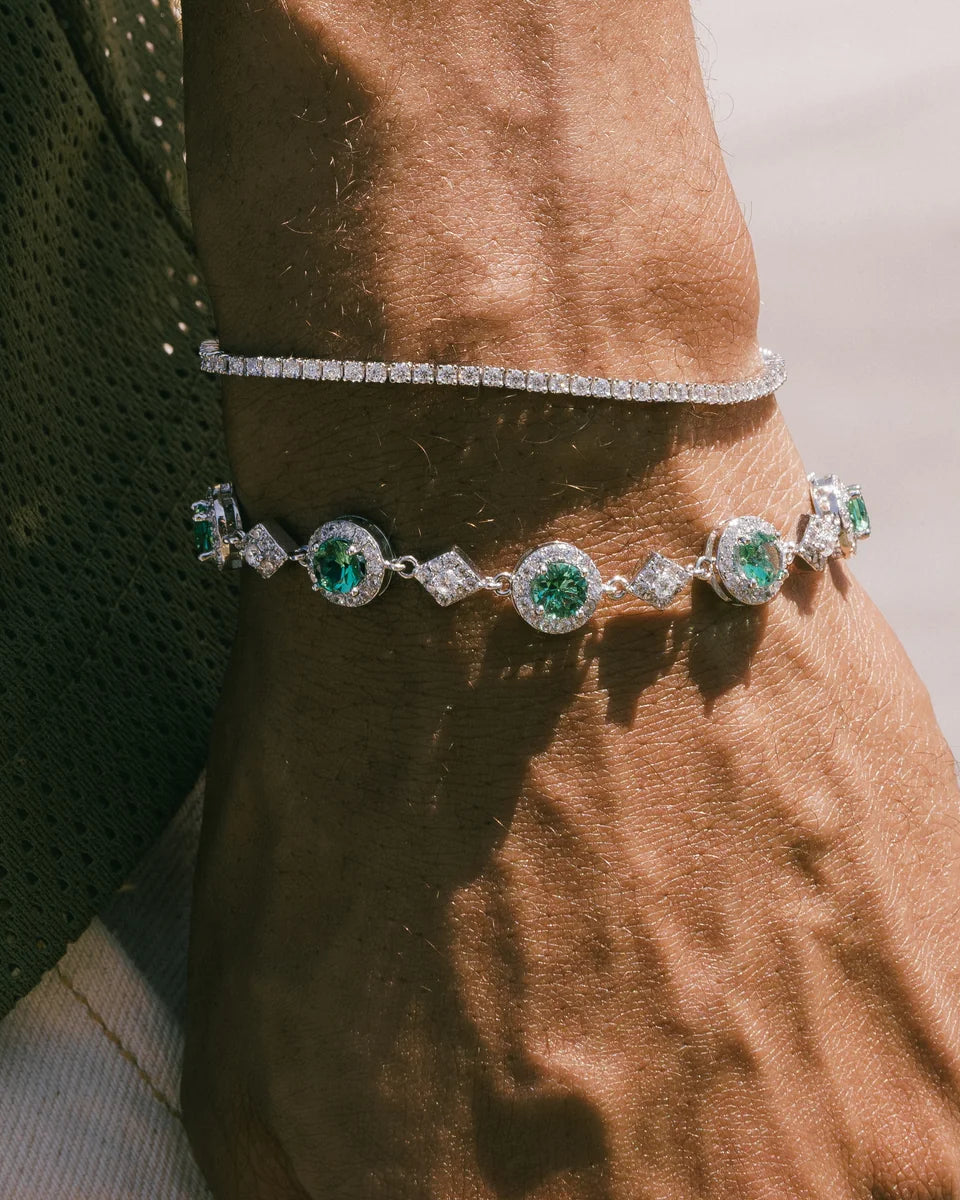 Bracelet tennis moissanite 2 mm, finition argent, vue 4