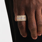 Bague éternité baguettes glacée, finition or