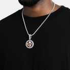 Pendentif photo rotatif glacé, finition argent, vue 2