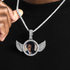 Pendentif photo ailes d'ange glacé, détail