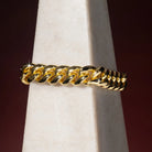 Bracelet cubain Miami 10 mm, finition or, vue 4