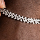 Bracelet glacé motif croix 8,5 mm, finition argent, vue 4