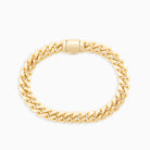 Bracelet cubain Miami 8 mm, finition or, vue 4