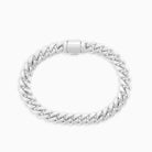 Bracelet cubain Miami 8 mm, finition argent, vue 3