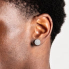 Boucles d'oreilles rondes glacées, finition argent