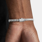 Bracelet cubain glacé 5 mm, finition argent, vue 3