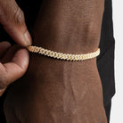Bracelet cubain glacé 5 mm, finition or, vue 4