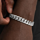 Bracelet cubain Miami 10 mm, finition argent, vue 2