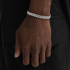 Bracelet cubain Miami 8 mm, finition argent