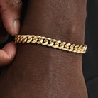 Bracelet cubain Miami 8 mm, finition or, vue 2