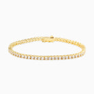 Bracelet tennis moissanite 3 mm, finition or, vue 3