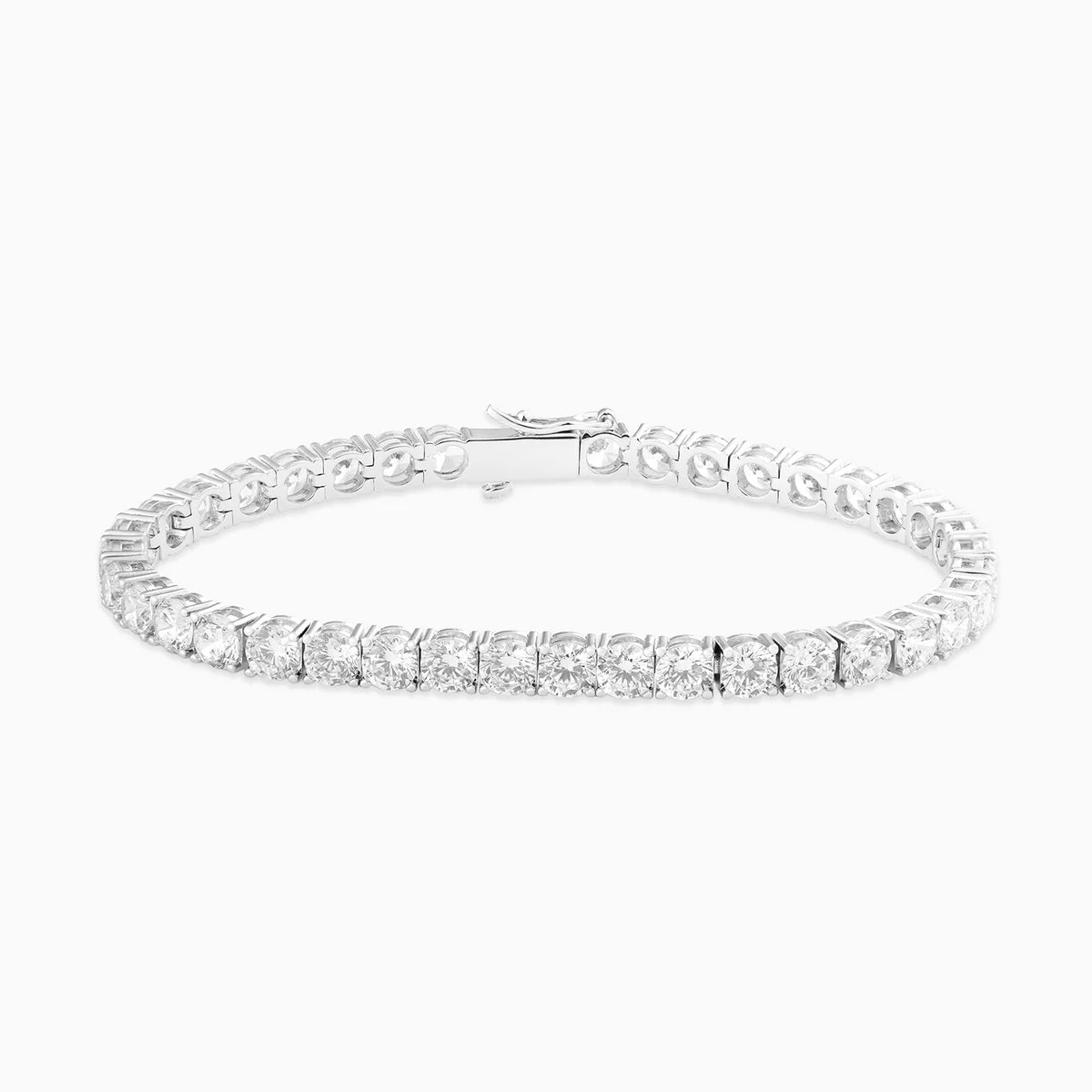 Bracelet tennis moissanite 5 mm, finition argent, vue 3
