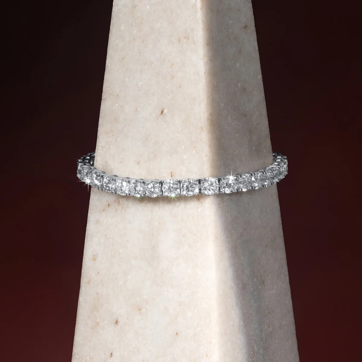 Bracelet tennis moissanite 5 mm, finition argent, vue 4