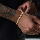 Bracelet cubain Miami 8 mm, finition or, vue 3