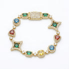 Bracelet étoiles glacé arc-en-ciel, finition or, vue 3