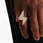 Bague éclair glacée, finition or