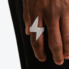 Bague éclair glacée, finition argent