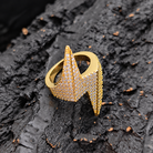 Bague éclair glacée, finition or, vue 3