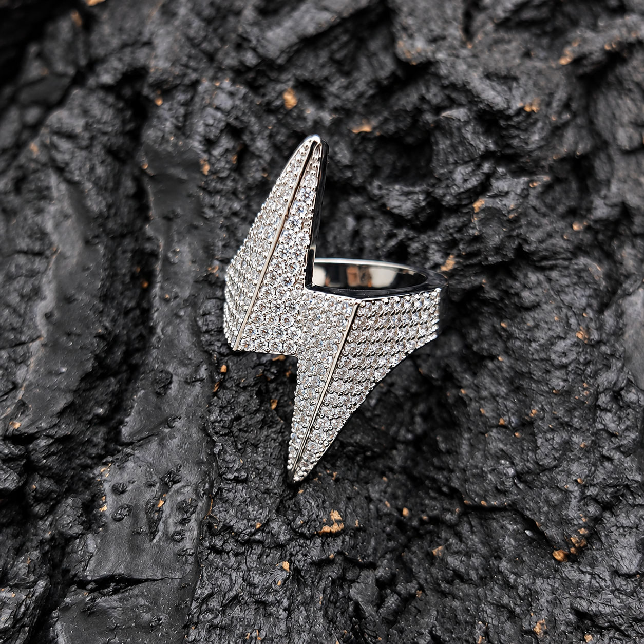 Bague éclair glacée, finition argent, vue 2
