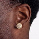 Boucles d'oreilles rondes glacées, finition or