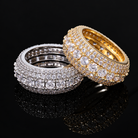 Bague éternité glacée pavée, finition or