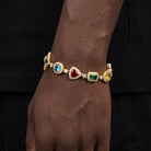 Bracelet étoiles glacé arc-en-ciel, finition or, vue 2