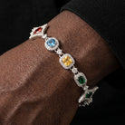 Bracelet étoiles glacé arc-en-ciel, finition argent