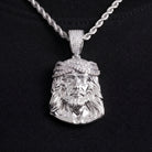 Pendentif tête de Christ couronne d'épines, finition argent, vue 4