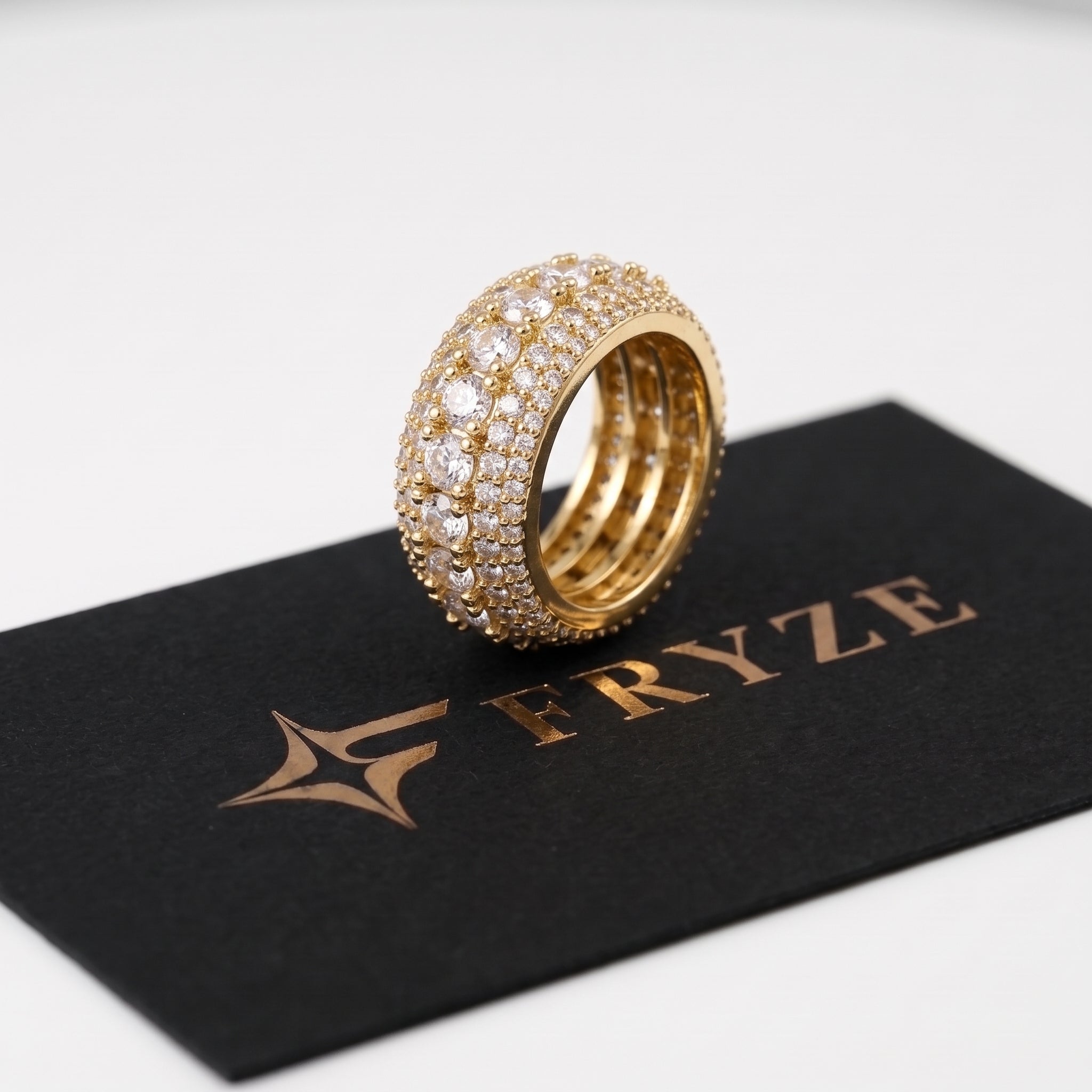Bague éternité glacée pavée, finition or, vue 4