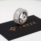 Bague éternité baguettes glacée, finition argent, vue 3