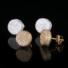 Boucles d'oreilles rondes glacées, finition or, vue 5