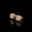 Boucles d'oreilles rondes glacées, finition or, vue 3