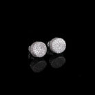 Boucles d'oreilles rondes glacées, finition argent, vue 3