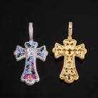 Pendentif croix glacée arc-en-ciel, détail 3