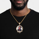 Pendentif photo drip glacé, finition or, vue 2