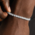 Bracelet tennis moissanite 5 mm, finition argent, vue 2