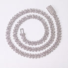 Chaîne glacée motif croix 8,5 mm, finition argent, vue 4