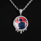 Pendentif photo drip glacé, finition argent, vue 4