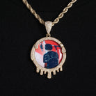 Pendentif photo drip glacé, finition or, vue 4
