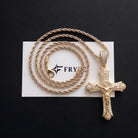 Pendentif crucifix glacé, finition or, vue 5