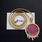 Pendentif photo drip glacé, finition or, vue 5