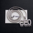 Pendentif lettres glacées drip, finition argent, vue 5