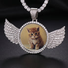 Pendentif photo ailes d'ange glacé, finition argent, vue 2
